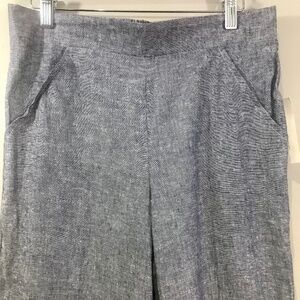 CASSMODE New York Linen Blend Navy/White Palazzo Light Weight Pants Size 8 NWT